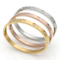 Fashion Jewelry Women's Jewelry Bangle Zircon Fashion 18k Stainless Steel Gold Bangle